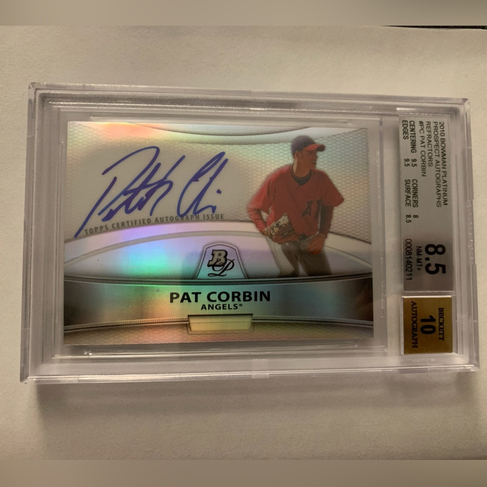 2010 Bowman Platinum Refractor Pat Corbin Auto #BPA-PC BGS 8.5 Auto 10